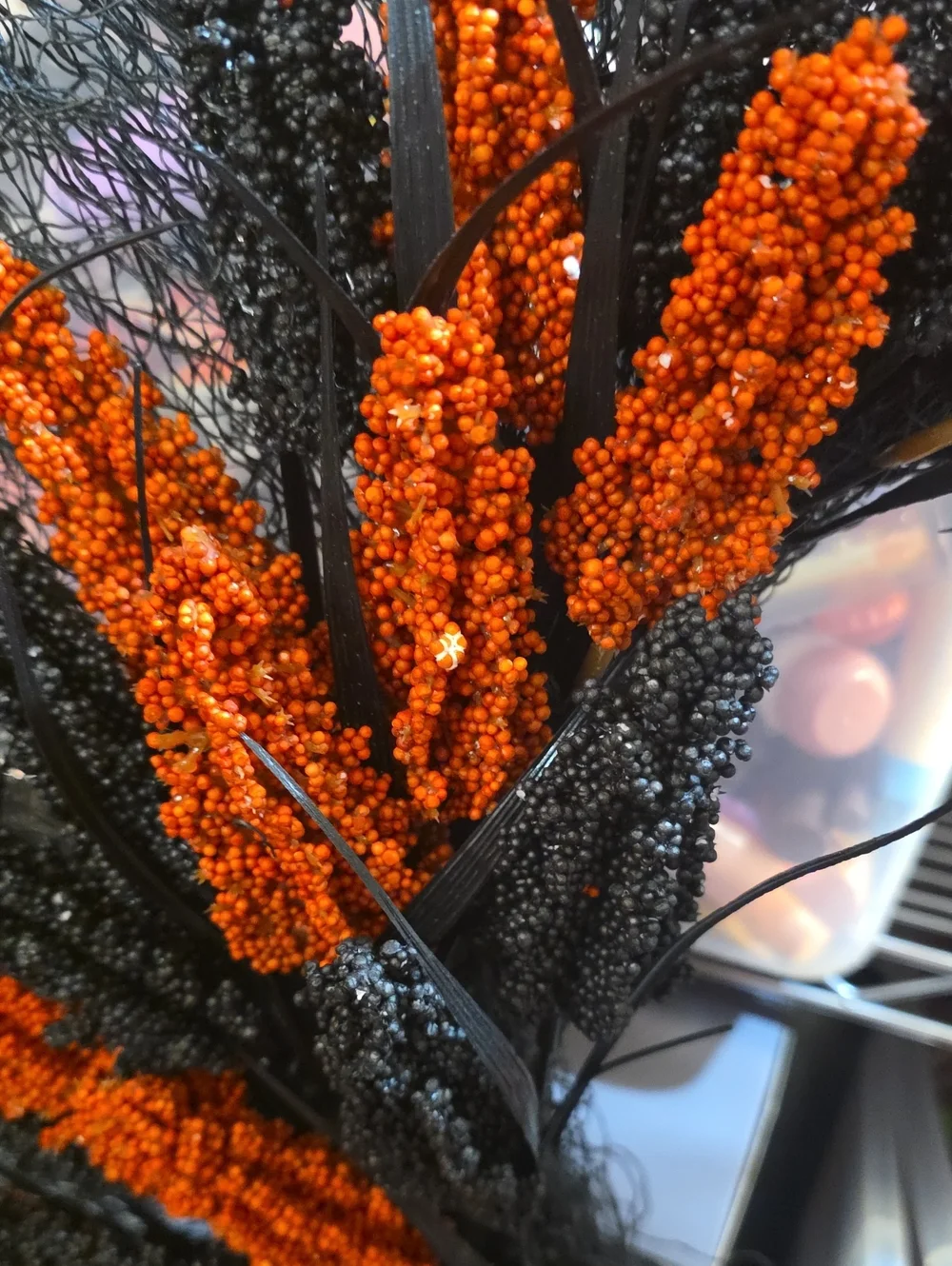 HALLLOWEEN BLACK AND ORANGE WREATH